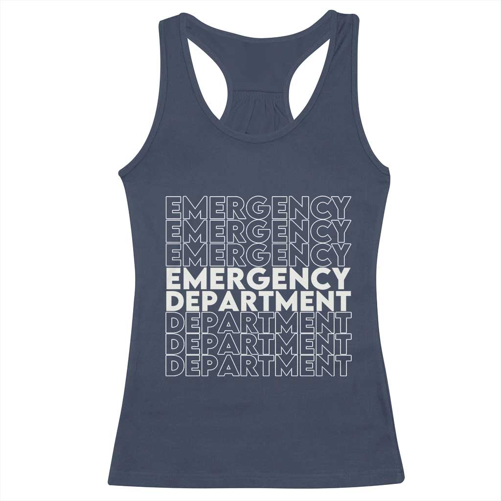 Emergency Department Racerback Tank Top Retro ER Nurse Gift TS10 Navy Print Your Wear