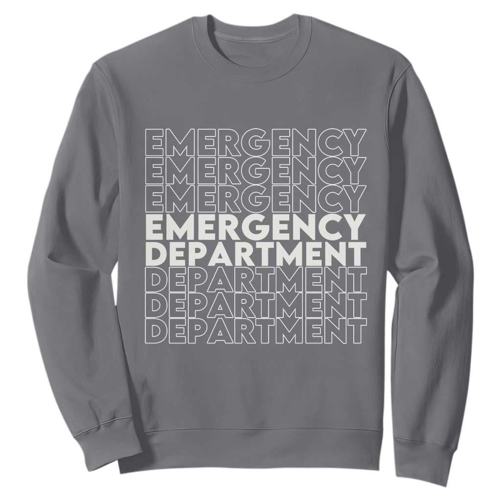 Emergency Department Sweatshirt Retro ER Nurse Gift TS10 Charcoal Print Your Wear