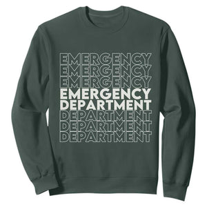 Emergency Department Sweatshirt Retro ER Nurse Gift TS10 Dark Forest Green Print Your Wear