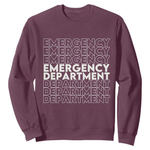Emergency Department Sweatshirt Retro ER Nurse Gift TS10 Maroon Print Your Wear
