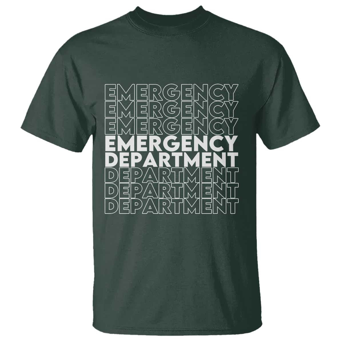 Emergency Department T Shirt Retro ER Nurse Gift TS10 Dark Forest Green Print Your Wear