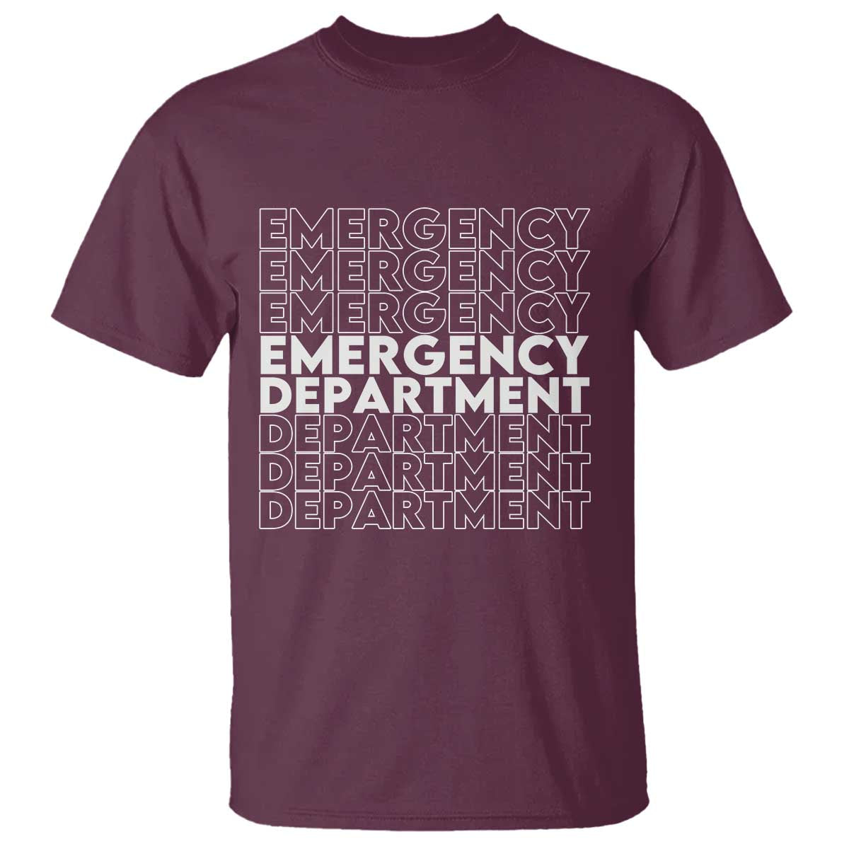 Emergency Department T Shirt Retro ER Nurse Gift TS10 Maroon Print Your Wear