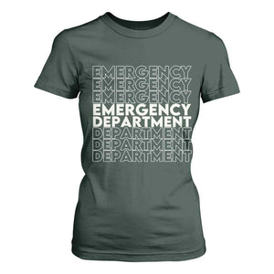 Emergency Department T Shirt For Women Retro ER Nurse Gift TS10 Dark Forest Green Print Your Wear