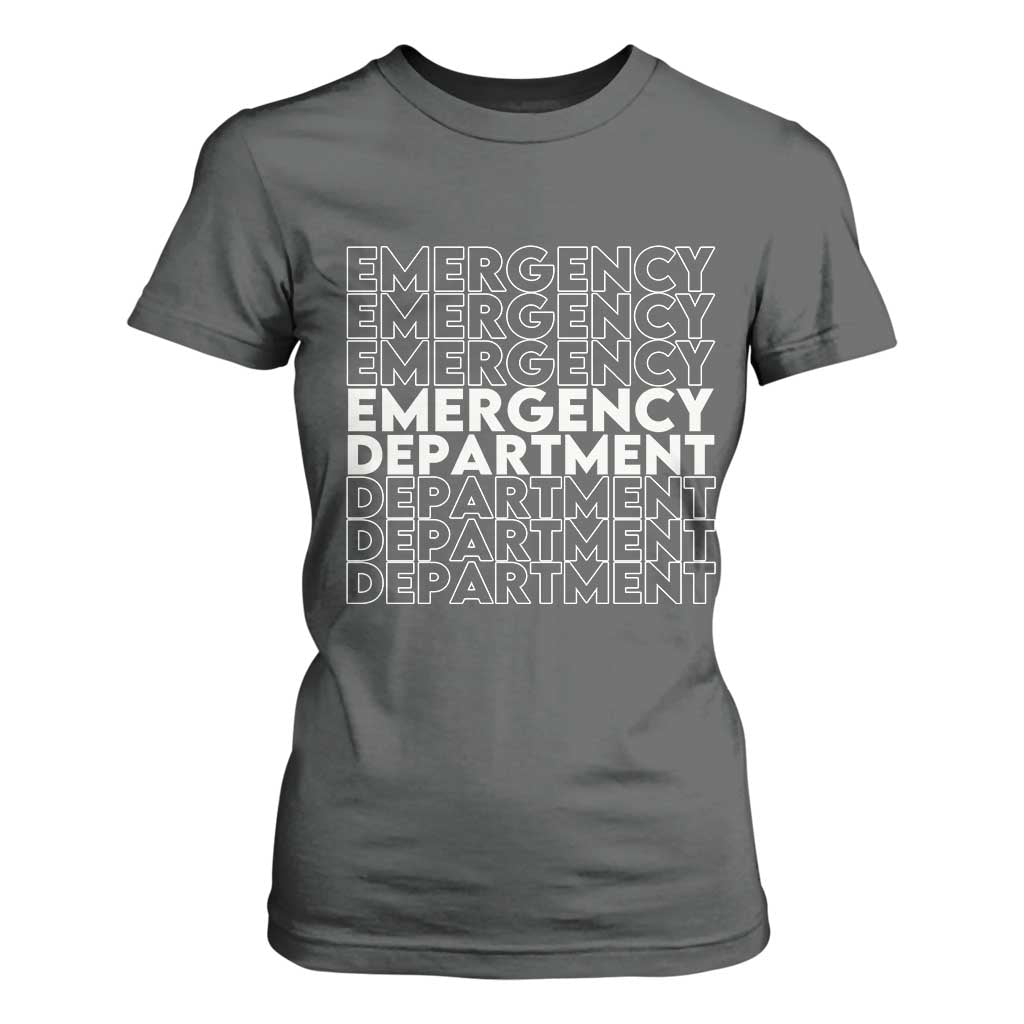 Emergency Department T Shirt For Women Retro ER Nurse Gift TS10 Dark Heather Print Your Wear
