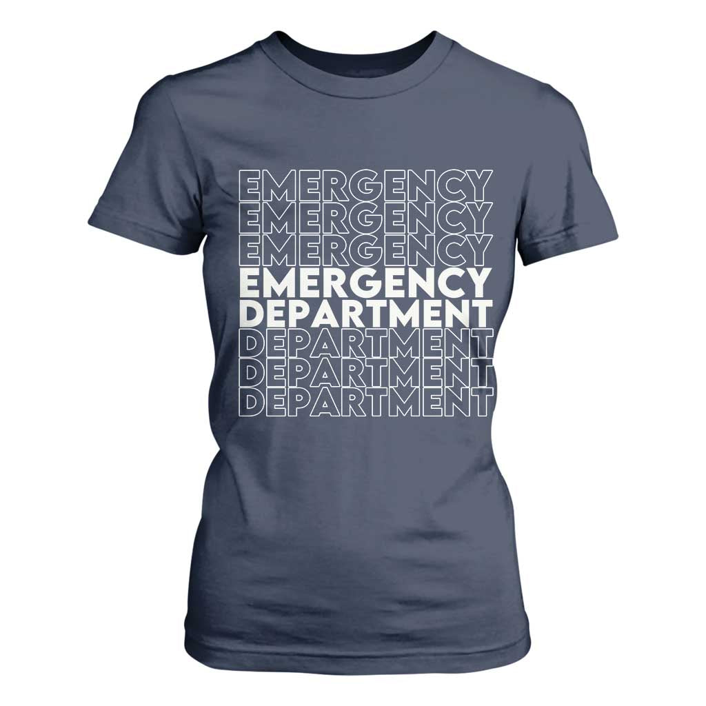 Emergency Department T Shirt For Women Retro ER Nurse Gift TS10 Navy Print Your Wear