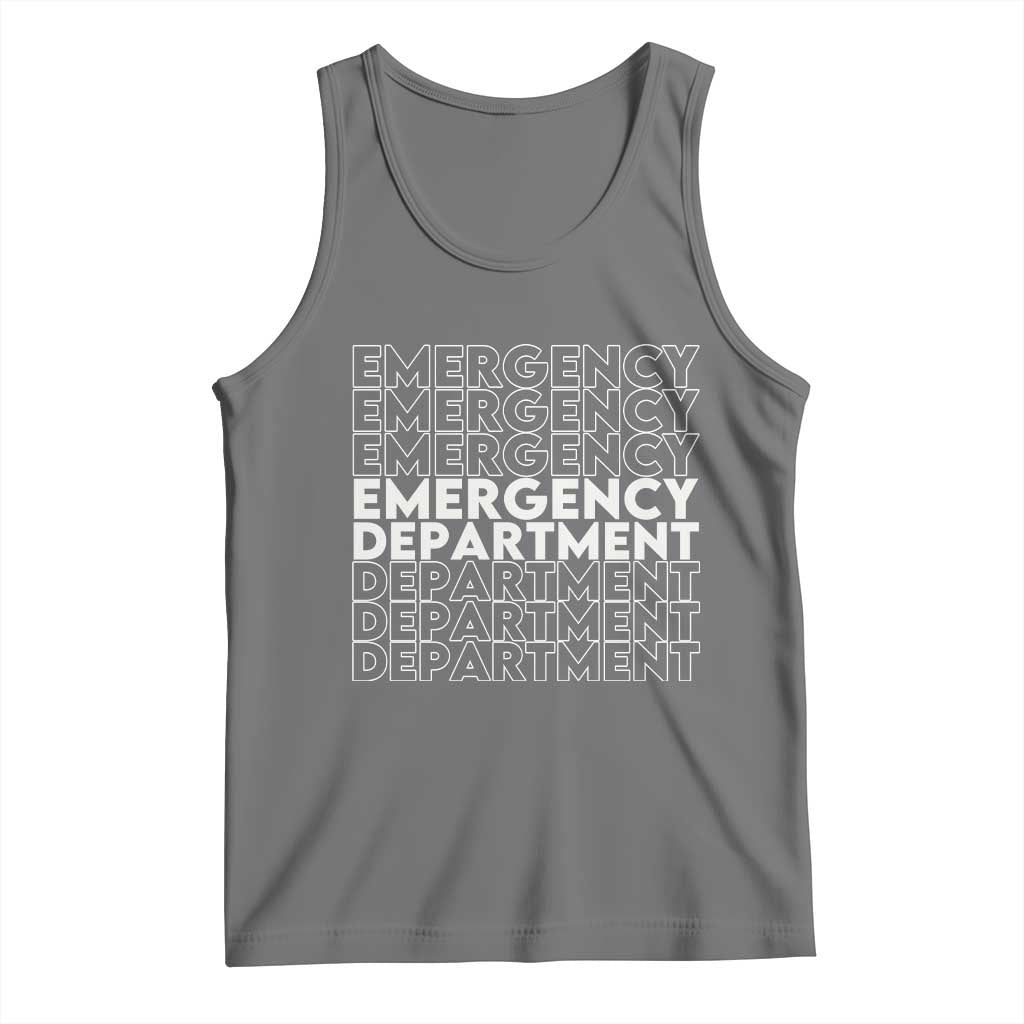 Emergency Department Tank Top Retro ER Nurse Gift TS10 Black Heather Print Your Wear