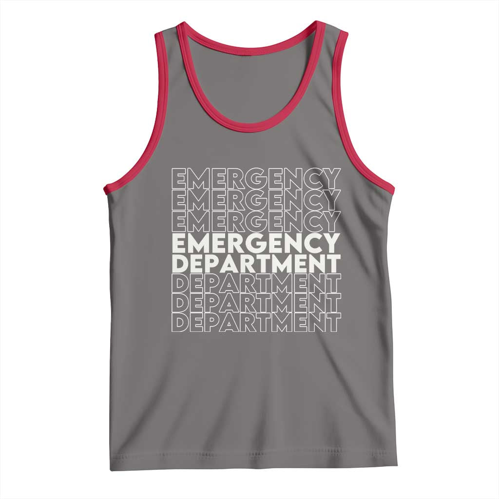 Emergency Department Tank Top Retro ER Nurse Gift TS10 Deep Heather Red Print Your Wear