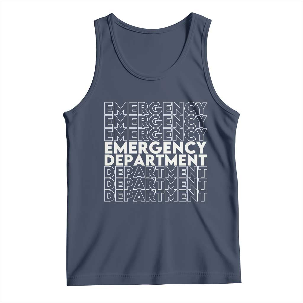 Emergency Department Tank Top Retro ER Nurse Gift TS10 Navy Print Your Wear