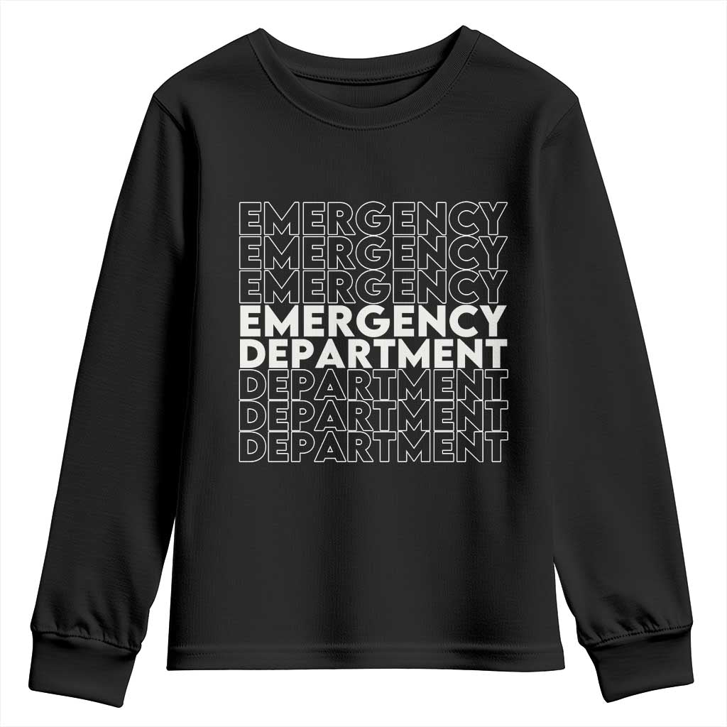 Emergency Department Youth Sweatshirt Retro ER Nurse Gift TS10 Black Print Your Wear