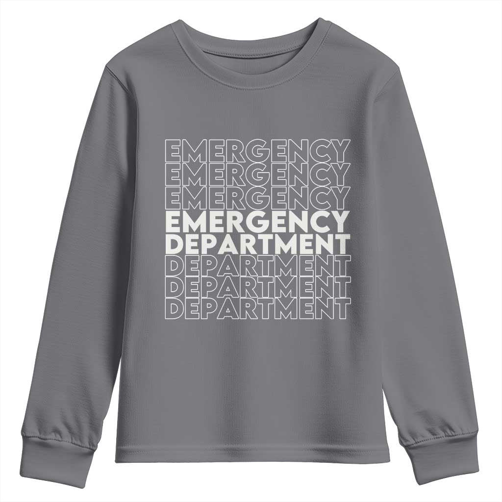 Emergency Department Youth Sweatshirt Retro ER Nurse Gift TS10 Charcoal Print Your Wear