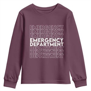 Emergency Department Youth Sweatshirt Retro ER Nurse Gift TS10 Maroon Print Your Wear