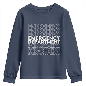 Emergency Department Youth Sweatshirt Retro ER Nurse Gift TS10 Navy Print Your Wear