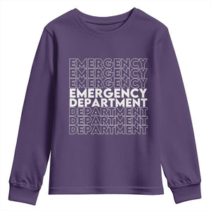 Emergency Department Youth Sweatshirt Retro ER Nurse Gift TS10 Purple Print Your Wear