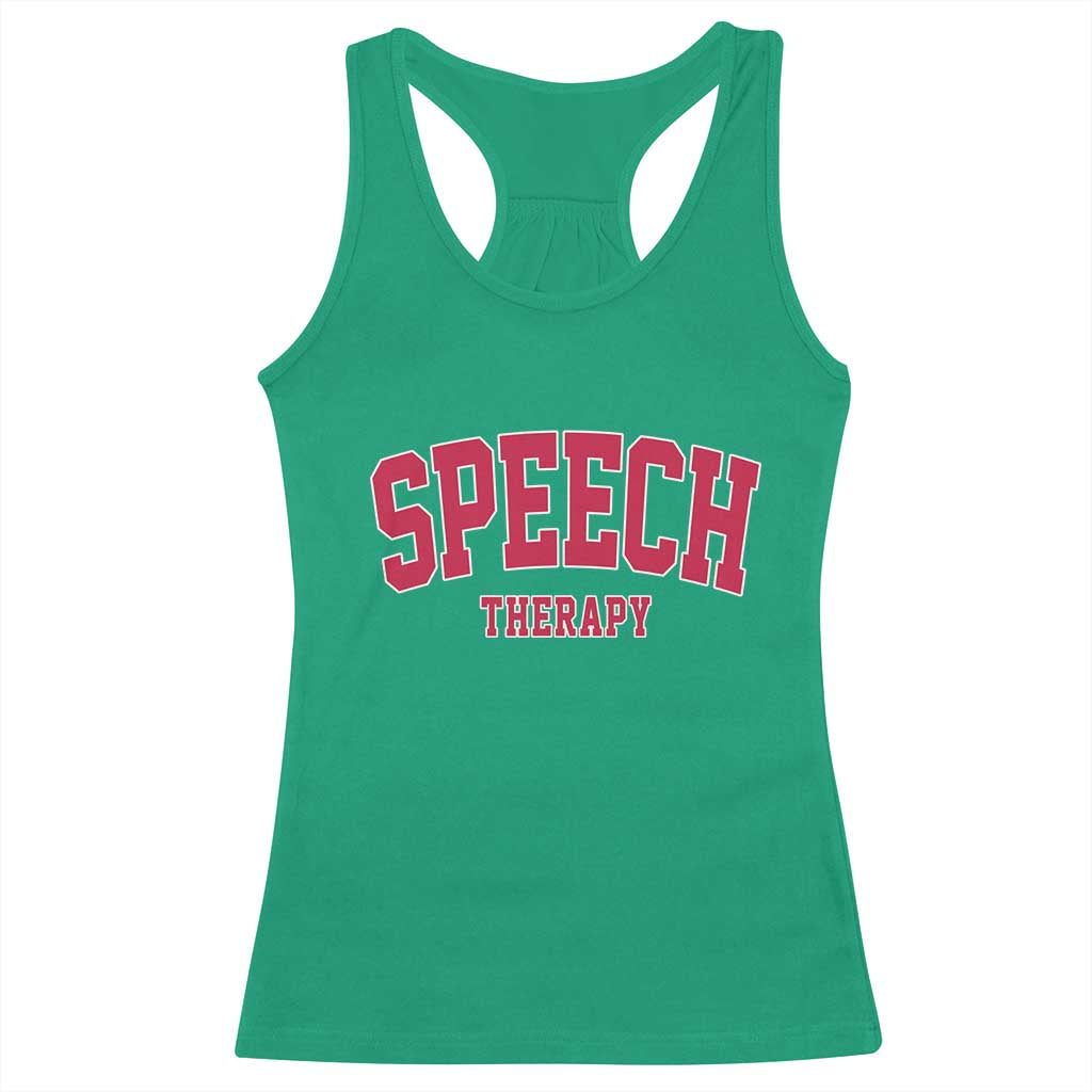 Retro Speech Therapy Racerback Tank Top Special Education Therapist Teacher Appreciation TS10 Irish Green Print Your Wear