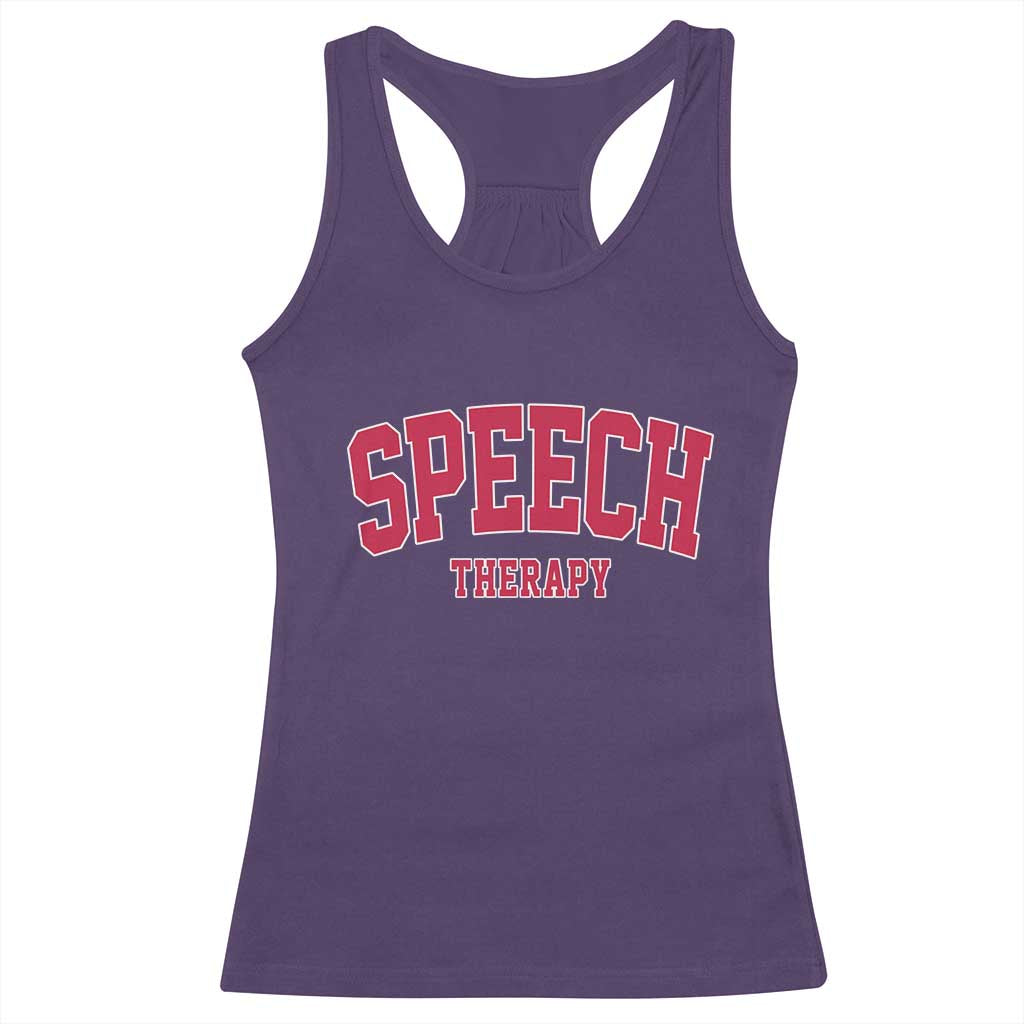 Retro Speech Therapy Racerback Tank Top Special Education Therapist Teacher Appreciation TS10 Purple Print Your Wear