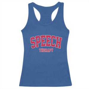 Retro Speech Therapy Racerback Tank Top Special Education Therapist Teacher Appreciation TS10 Royal Blue Print Your Wear