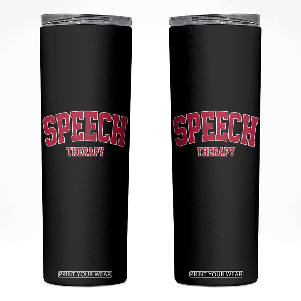 Retro Speech Therapy Skinny Tumbler Special Education Therapist Teacher Appreciation TS10 Black Print Your Wear