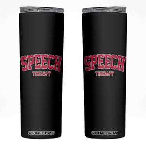 Retro Speech Therapy Skinny Tumbler Special Education Therapist Teacher Appreciation TS10 Black Print Your Wear
