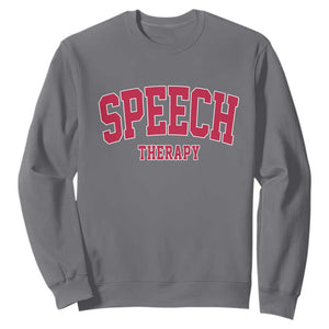 Retro Speech Therapy Sweatshirt Special Education Therapist Teacher Appreciation TS10 Charcoal Print Your Wear