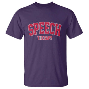 Retro Speech Therapy T Shirt Special Education Therapist Teacher Appreciation TS10 Purple Print Your Wear