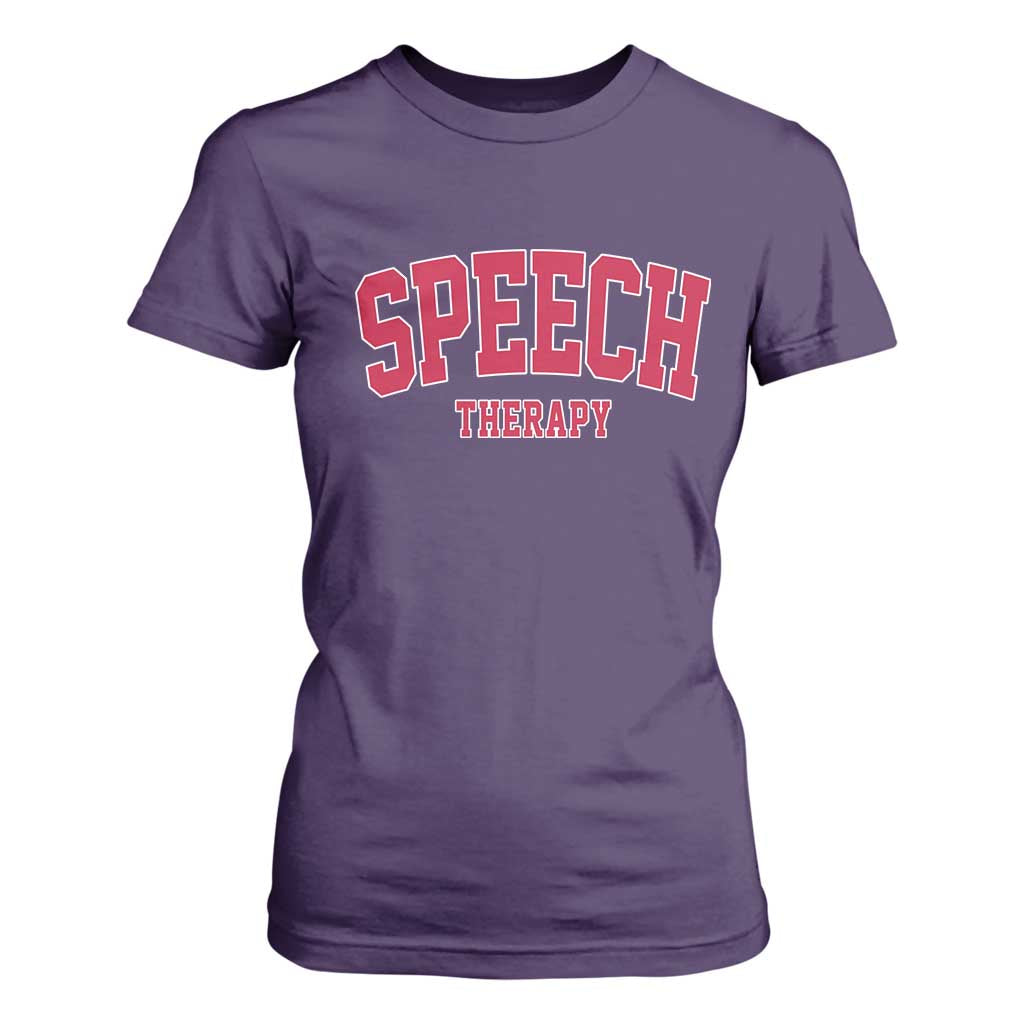 Retro Speech Therapy T Shirt For Women Special Education Therapist Teacher Appreciation TS10 Purple Print Your Wear