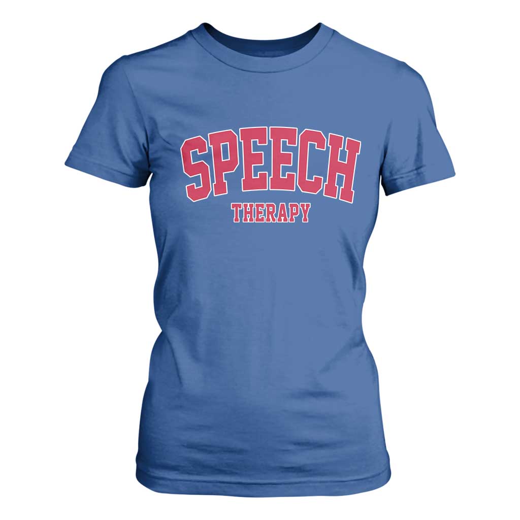 Retro Speech Therapy T Shirt For Women Special Education Therapist Teacher Appreciation TS10 Royal Blue Print Your Wear