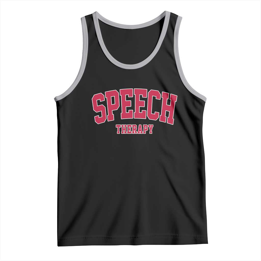 Retro Speech Therapy Tank Top Special Education Therapist Teacher Appreciation TS10 Black Athletic Heather Print Your Wear