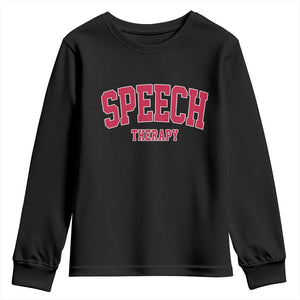 Retro Speech Therapy Youth Sweatshirt Special Education Therapist Teacher Appreciation TS10 Black Print Your Wear