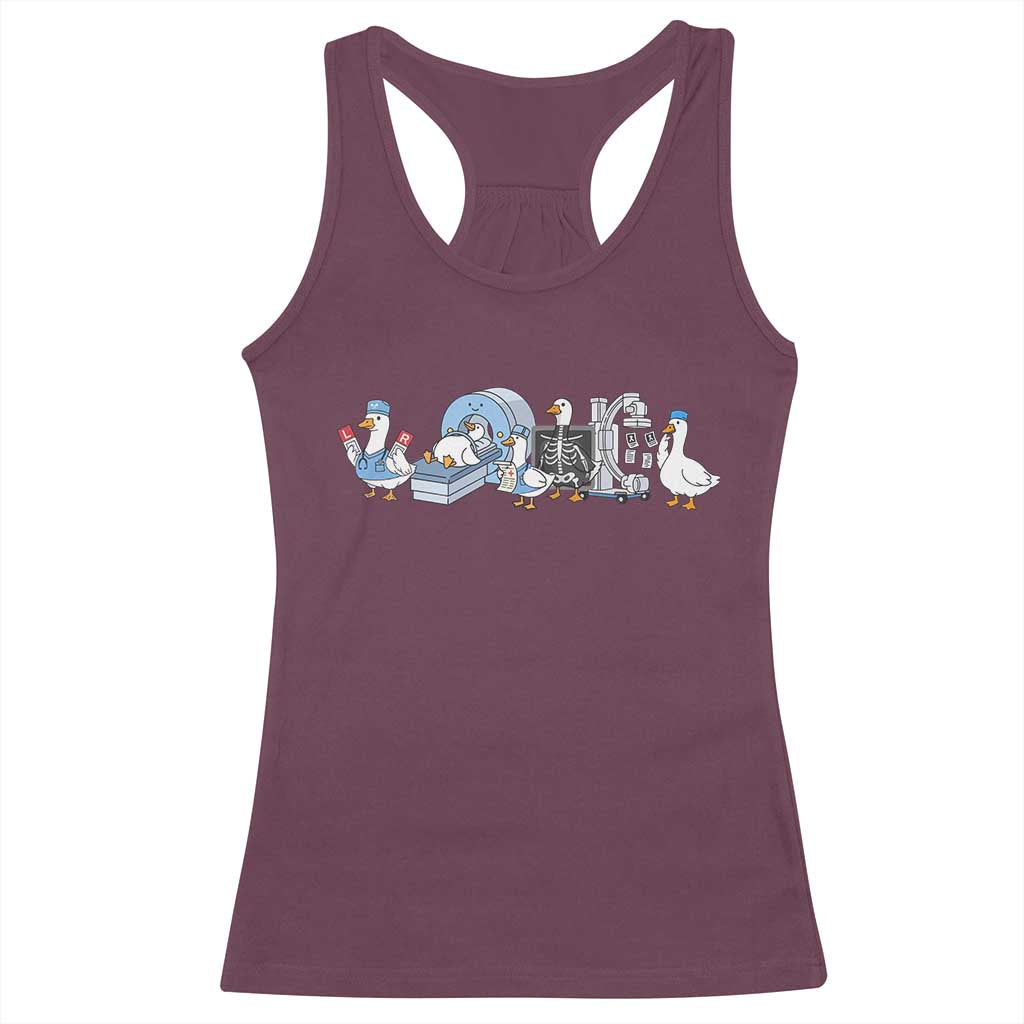 Radiologic Technologist Goose Racerback Tank Top Funny X-Ray Tech CT MRI Gooses TS10 Maroon Print Your Wear