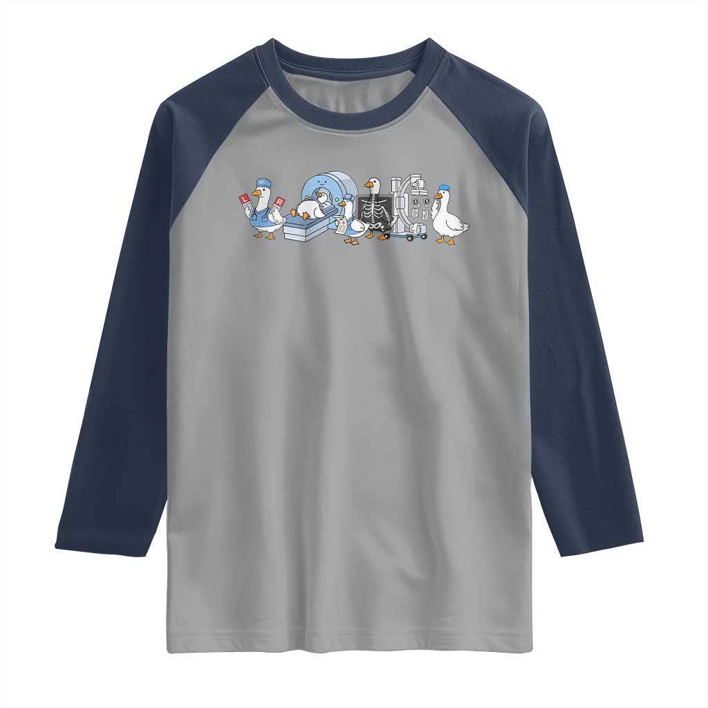 Radiologic Technologist Goose Raglan Shirt Funny X-Ray Tech CT MRI Gooses TS10 Sport Gray Navy Print Your Wear