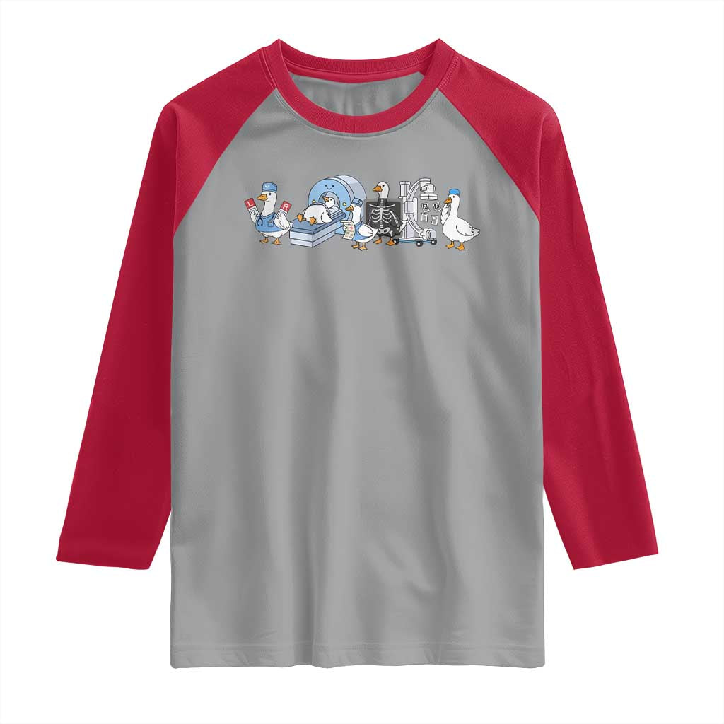 Radiologic Technologist Goose Raglan Shirt Funny X-Ray Tech CT MRI Gooses TS10 Sport Gray Red Print Your Wear