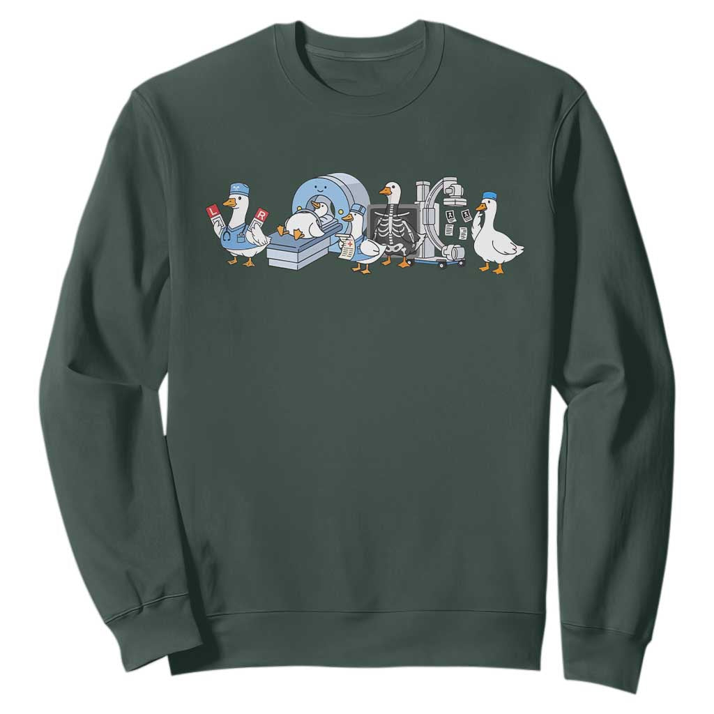 Radiologic Technologist Goose Sweatshirt Funny X-Ray Tech CT MRI Gooses TS10 Dark Forest Green Print Your Wear