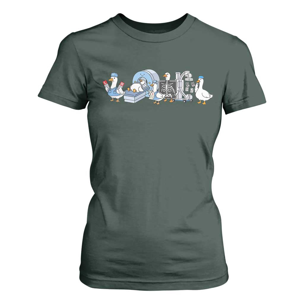 Radiologic Technologist Goose T Shirt For Women Funny X-Ray Tech CT MRI Gooses TS10 Dark Forest Green Print Your Wear