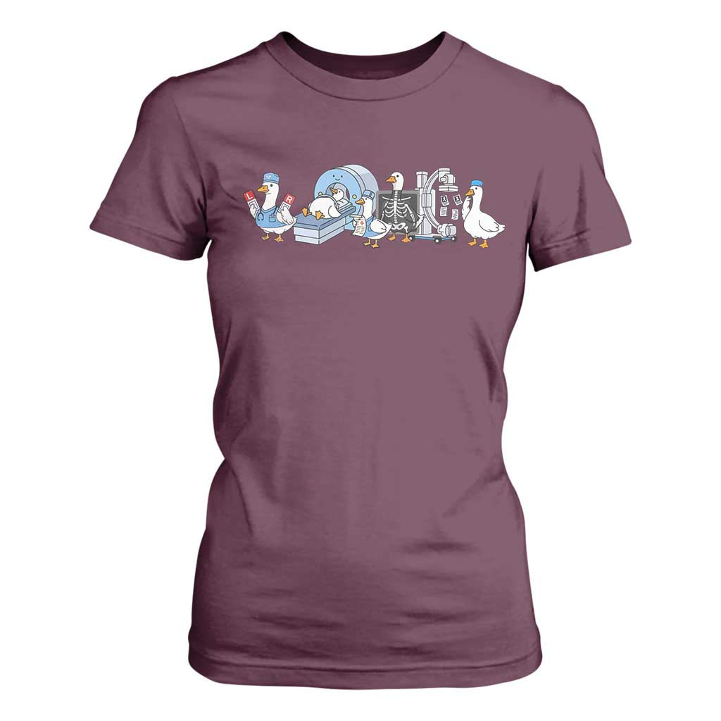 Radiologic Technologist Goose T Shirt For Women Funny X-Ray Tech CT MRI Gooses TS10 Maroon Print Your Wear