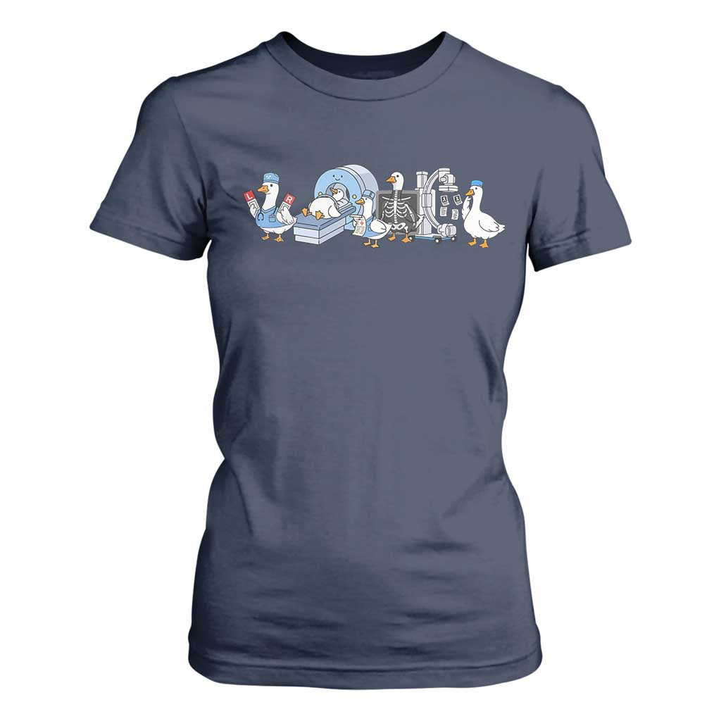 Radiologic Technologist Goose T Shirt For Women Funny X-Ray Tech CT MRI Gooses TS10 Navy Print Your Wear