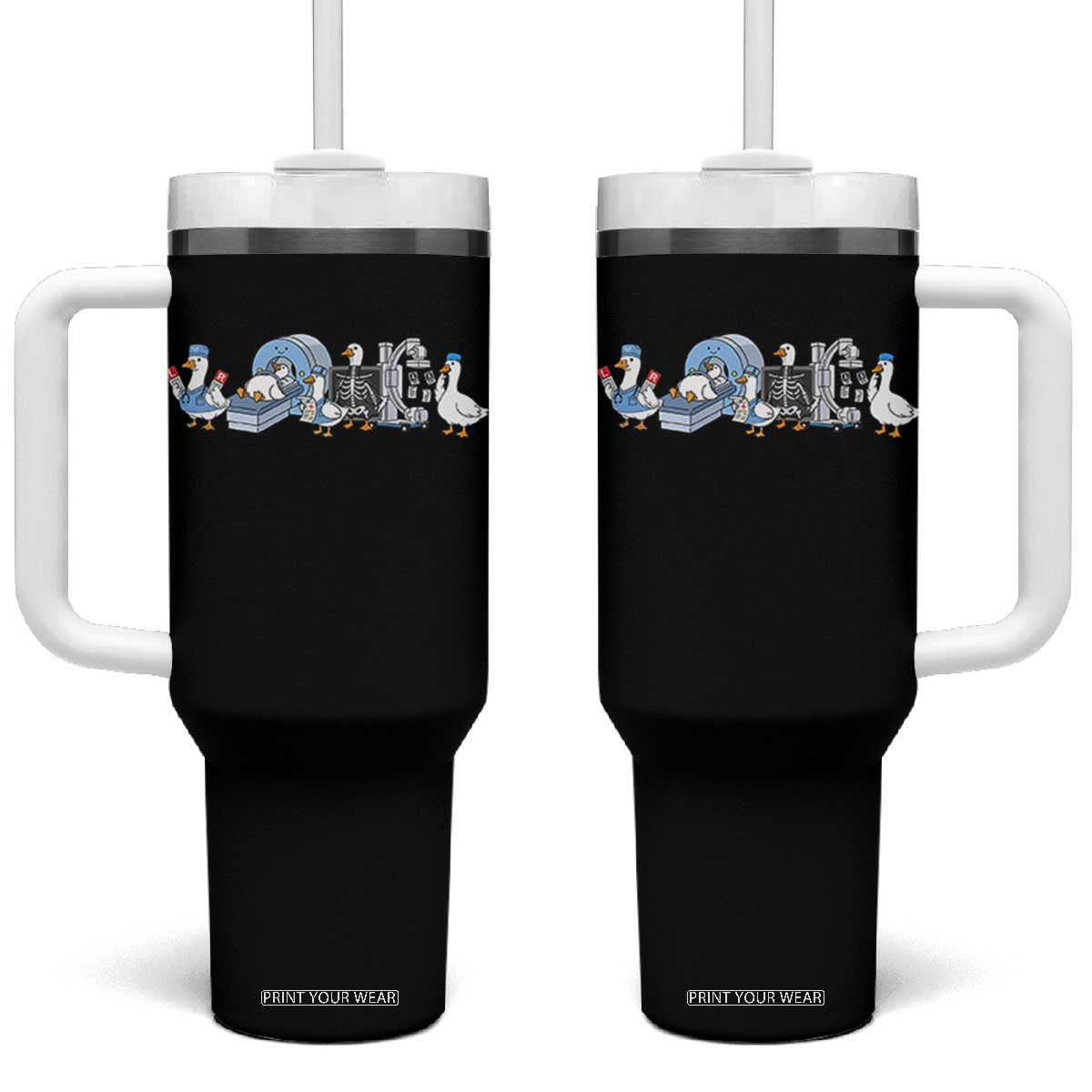 Radiologic Technologist Goose Tumbler With Handle Funny X-Ray Tech CT MRI Gooses TS10 One Size: 40 oz Black Print Your Wear