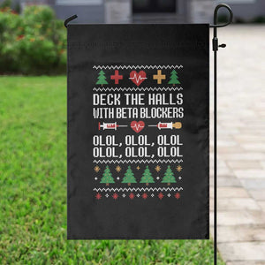 Funny Nurse Ugly Xmas Garden Flag Deck The Hall With Beta Blockers TS10 Print Your Wear