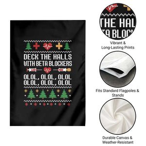 Funny Nurse Ugly Xmas Garden Flag Deck The Hall With Beta Blockers TS10 Print Your Wear