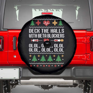 Funny Nurse Ugly Xmas Spare Tire Cover Deck The Hall With Beta Blockers TS10 Black Print Your Wear