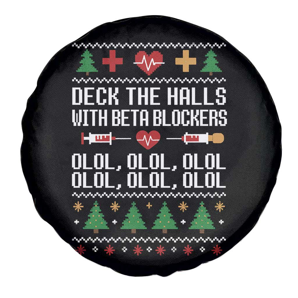 Funny Nurse Ugly Xmas Spare Tire Cover Deck The Hall With Beta Blockers TS10 Print Your Wear