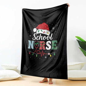 Christmas School Nurse Throw Blanket Xmas Lights Red Santa Hat Crew Nurse TS10 Print Your Wear