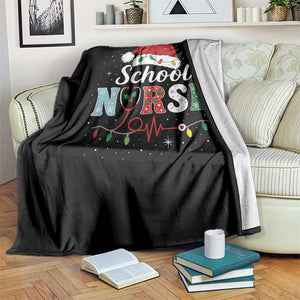 Christmas School Nurse Throw Blanket Xmas Lights Red Santa Hat Crew Nurse TS10 Print Your Wear