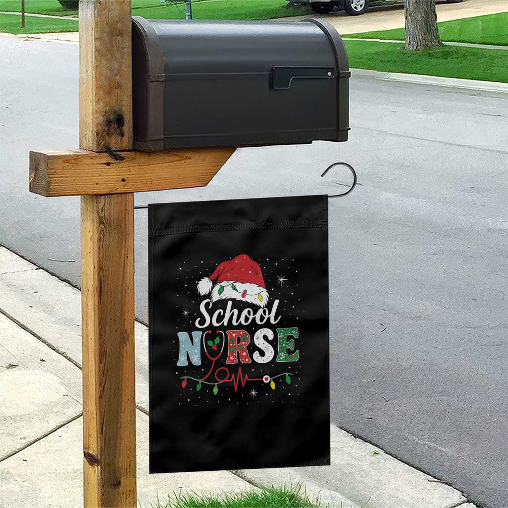 Christmas School Nurse Garden Flag Xmas Lights Red Santa Hat Crew Nurse TS10 Print Your Wear