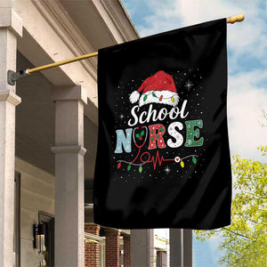 Christmas School Nurse Garden Flag Xmas Lights Red Santa Hat Crew Nurse TS10 Print Your Wear
