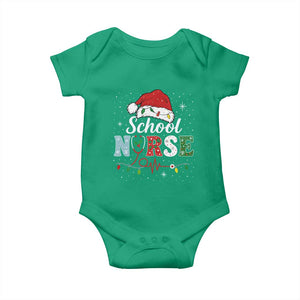 Christmas School Nurse Baby Onesie Xmas Lights Red Santa Hat Crew Nurse TS10 Irish Green Print Your Wear