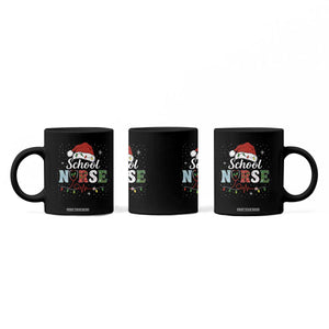Christmas School Nurse Coffee Mug Xmas Lights Red Santa Hat Crew Nurse TS10 Print Your Wear