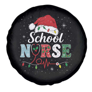 Christmas School Nurse Spare Tire Cover Xmas Lights Red Santa Hat Crew Nurse TS10 Print Your Wear