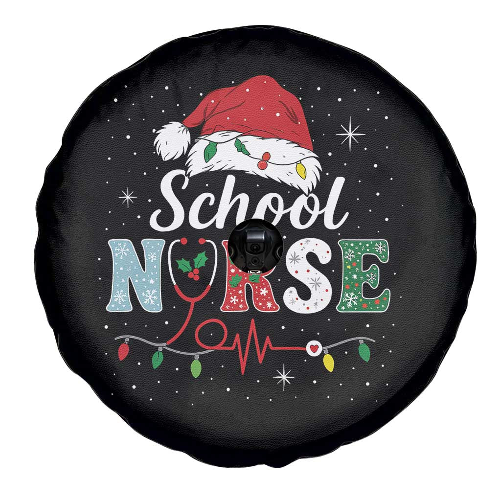 Christmas School Nurse Spare Tire Cover Xmas Lights Red Santa Hat Crew Nurse TS10 Print Your Wear