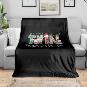 Christmas Twin Mama Claus Throw Blanket Pregnancy Announcement TS10 Print Your Wear