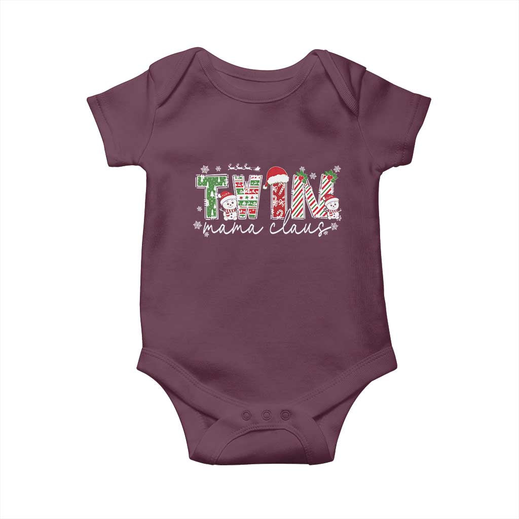 Christmas Twin Mama Claus Baby Onesie Pregnancy Announcement TS10 Maroon Print Your Wear